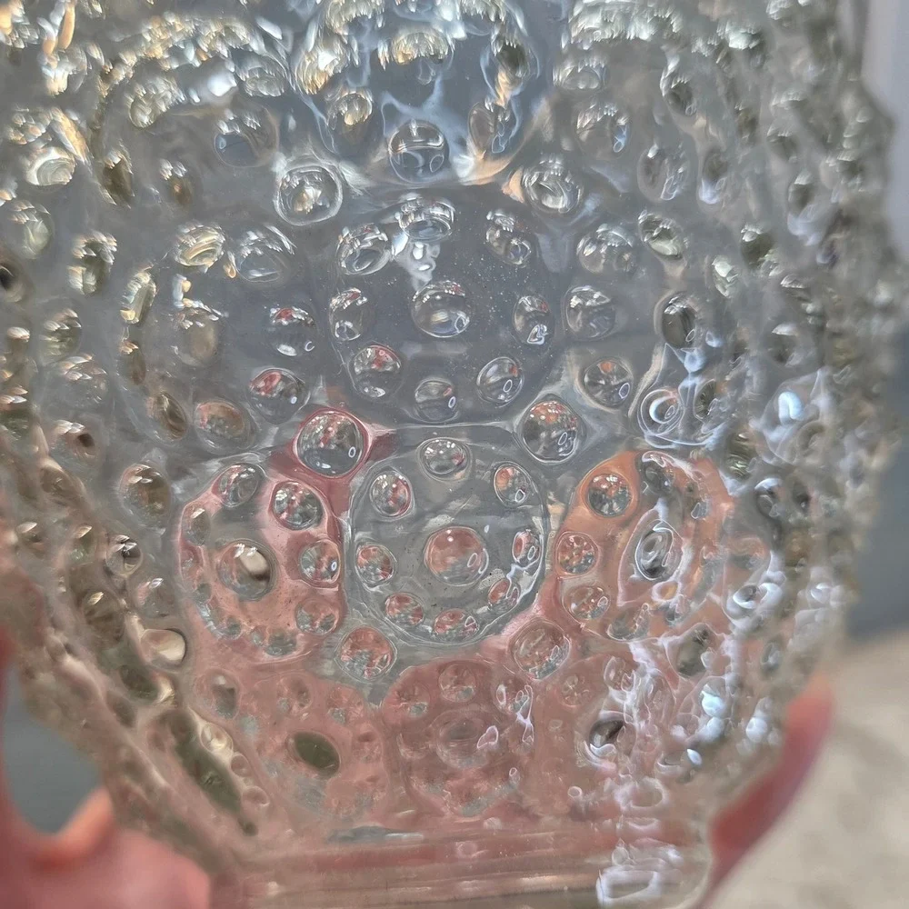 Vintage Clear Hobnail Bubble Glass Acorn Light Shade Replacement Globe 3.25 In